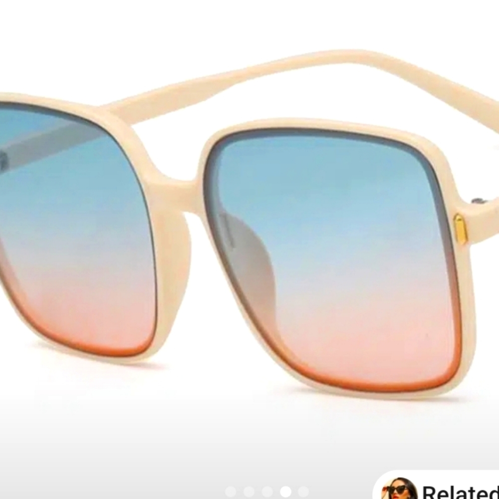 over sized pink blue sunglasses